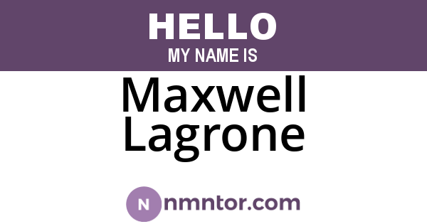 Maxwell Lagrone