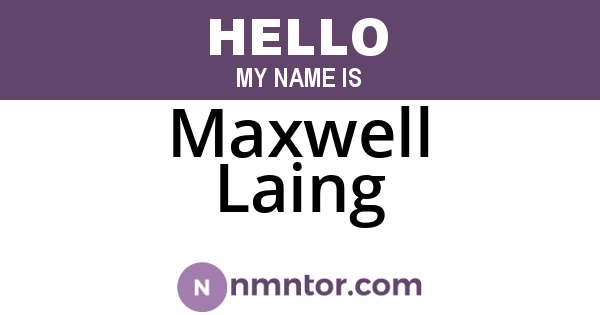 Maxwell Laing