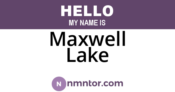 Maxwell Lake