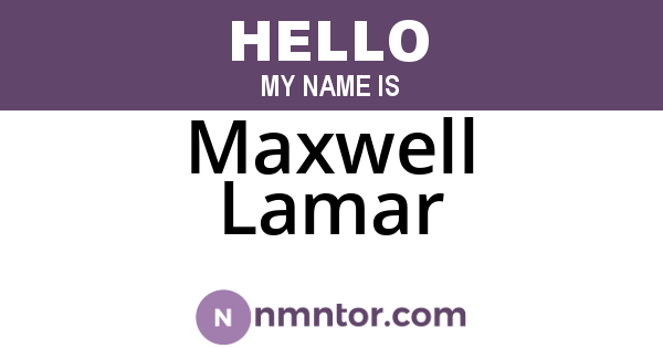 Maxwell Lamar