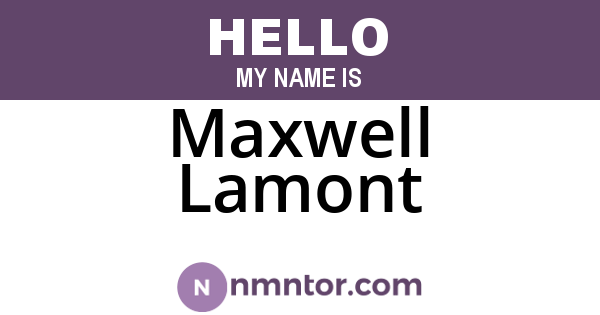 Maxwell Lamont