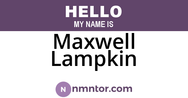 Maxwell Lampkin