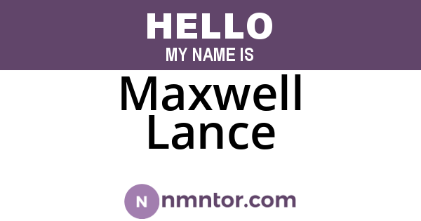 Maxwell Lance