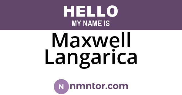 Maxwell Langarica