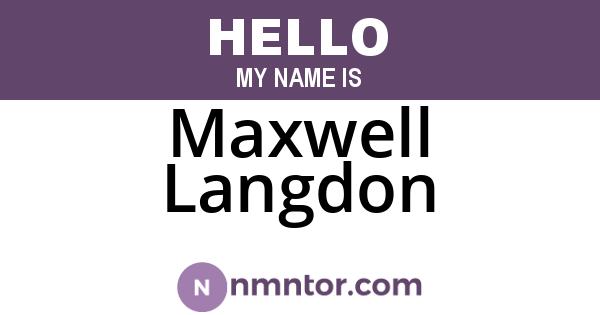 Maxwell Langdon