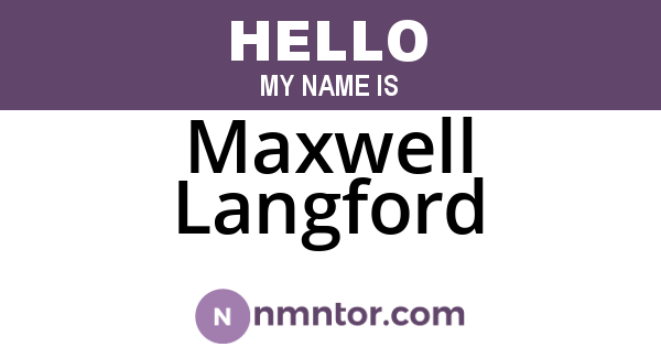 Maxwell Langford