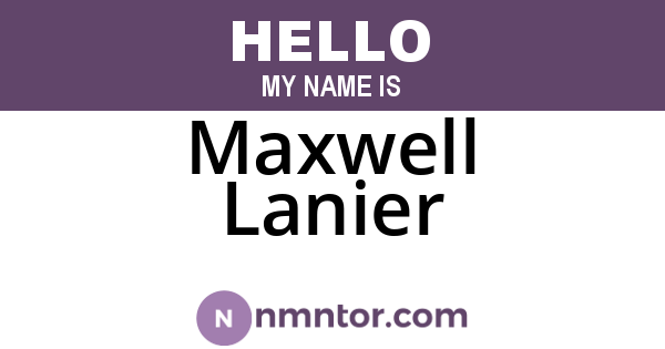 Maxwell Lanier