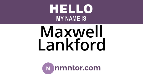 Maxwell Lankford