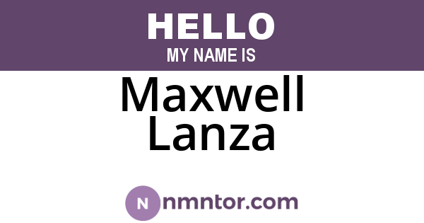Maxwell Lanza