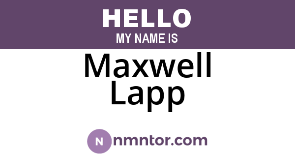 Maxwell Lapp