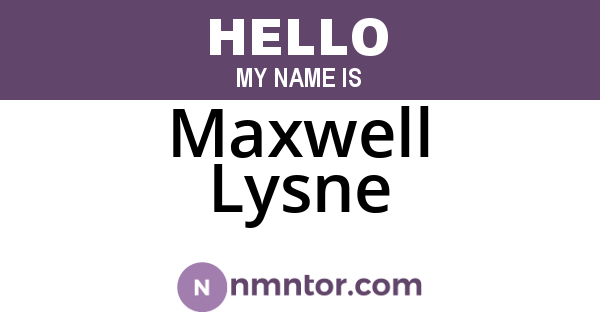 Maxwell Lysne