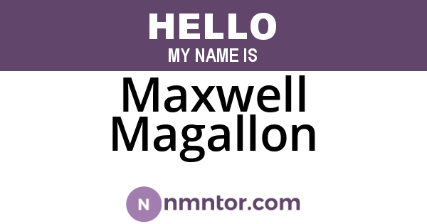 Maxwell Magallon