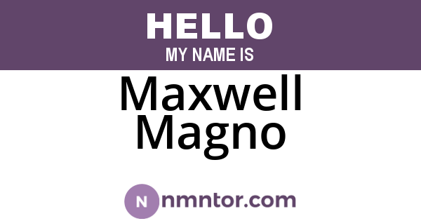 Maxwell Magno