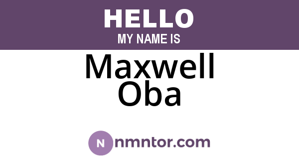 Maxwell Oba