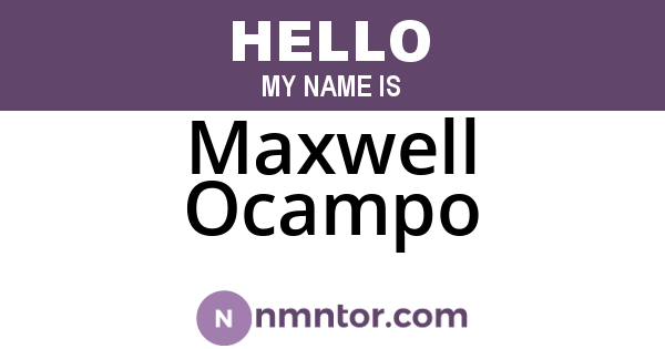 Maxwell Ocampo