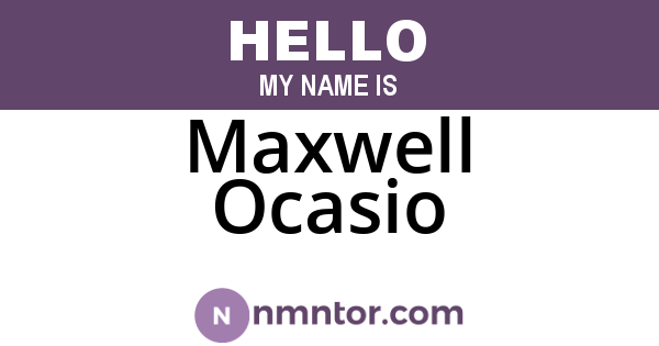 Maxwell Ocasio