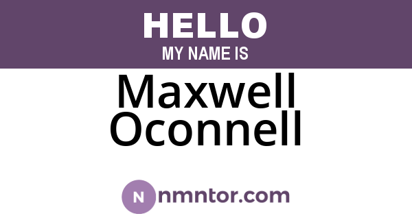 Maxwell Oconnell