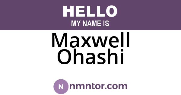 Maxwell Ohashi