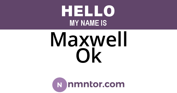 Maxwell Ok