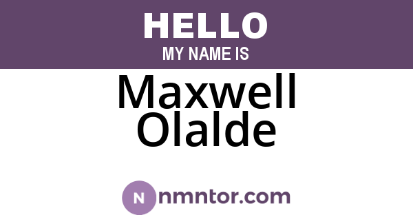 Maxwell Olalde