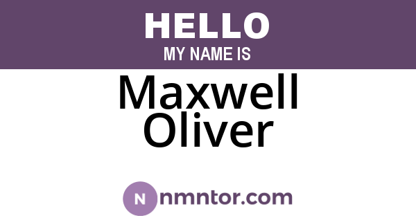 Maxwell Oliver