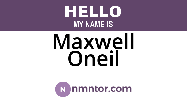 Maxwell Oneil