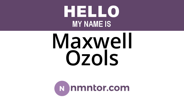 Maxwell Ozols
