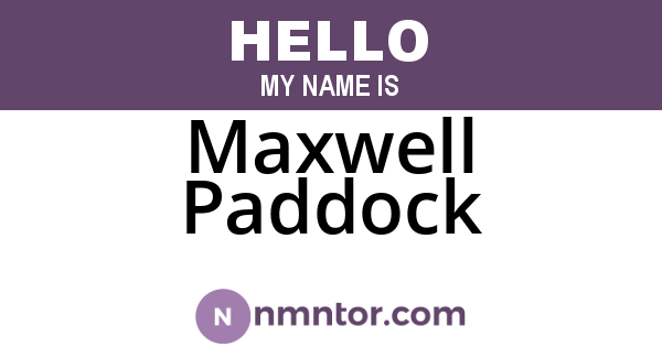 Maxwell Paddock