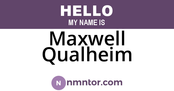 Maxwell Qualheim