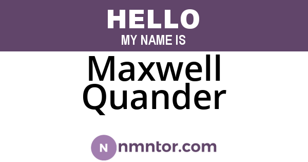 Maxwell Quander