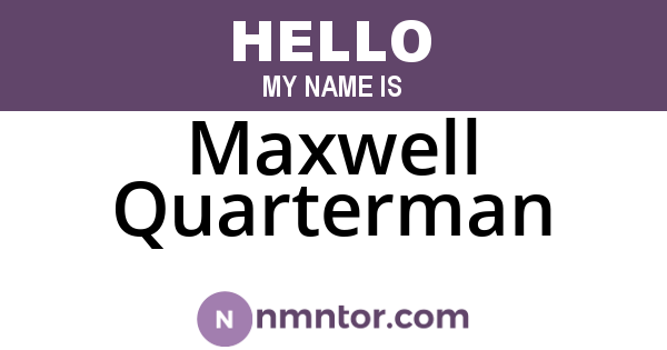 Maxwell Quarterman