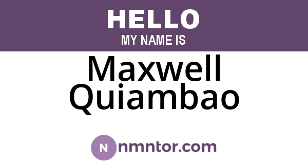 Maxwell Quiambao