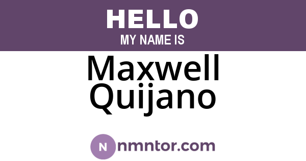 Maxwell Quijano
