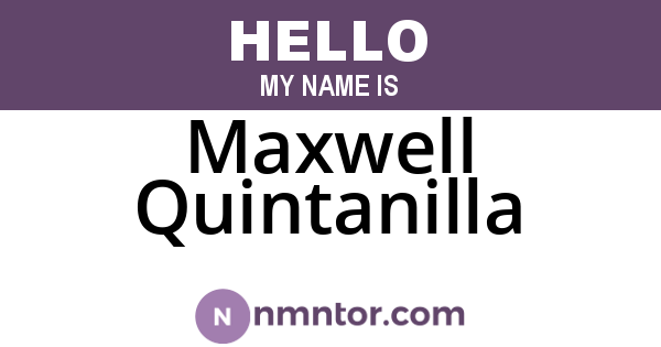 Maxwell Quintanilla