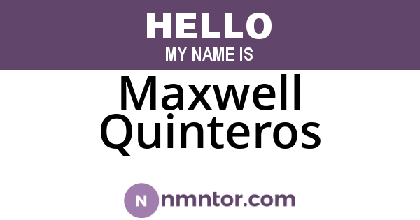 Maxwell Quinteros