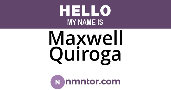 Maxwell Quiroga