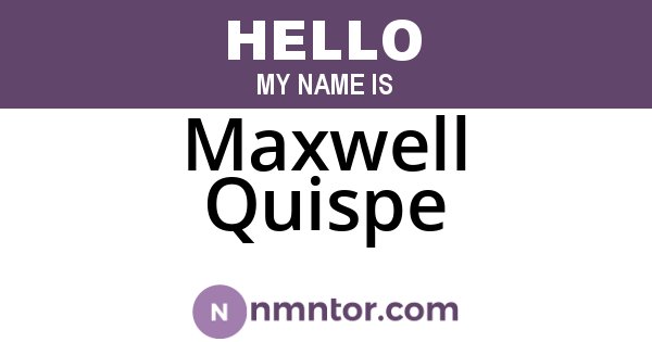 Maxwell Quispe