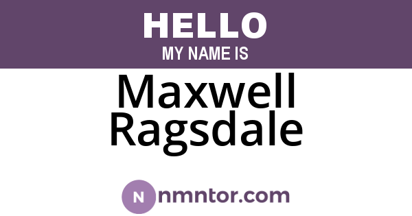 Maxwell Ragsdale