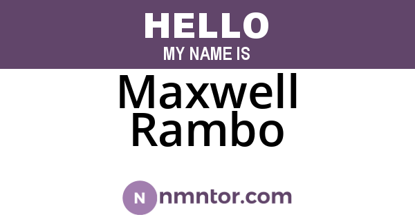 Maxwell Rambo