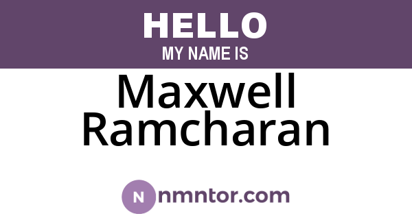 Maxwell Ramcharan