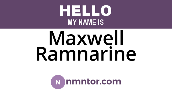 Maxwell Ramnarine