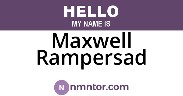 Maxwell Rampersad