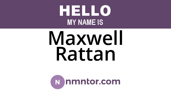 Maxwell Rattan