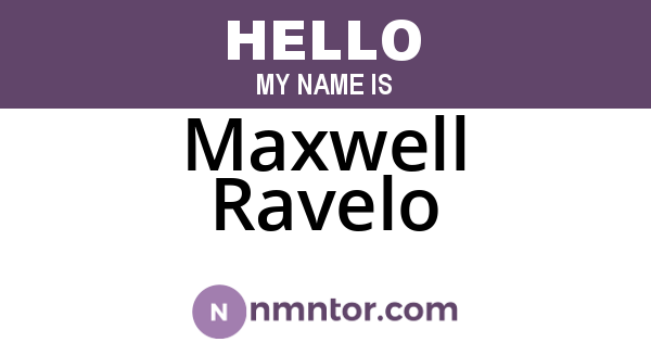 Maxwell Ravelo