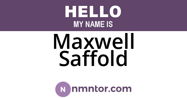 Maxwell Saffold