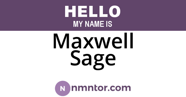 Maxwell Sage