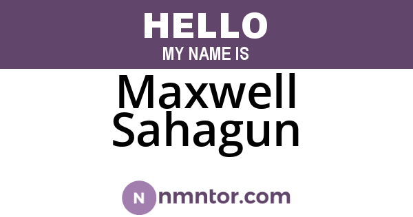 Maxwell Sahagun