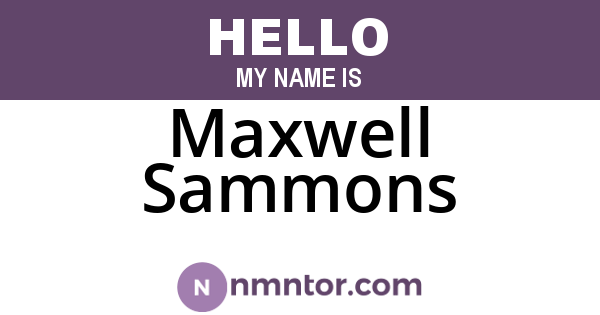 Maxwell Sammons