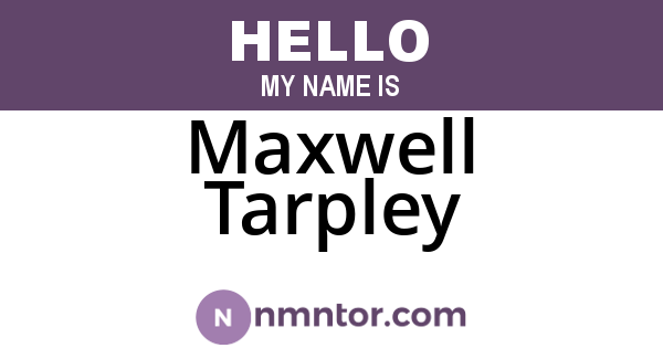 Maxwell Tarpley