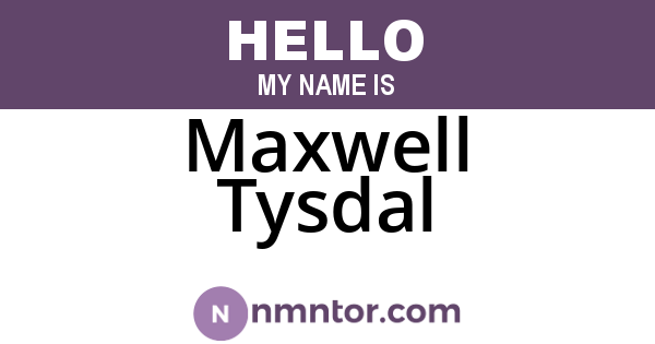 Maxwell Tysdal